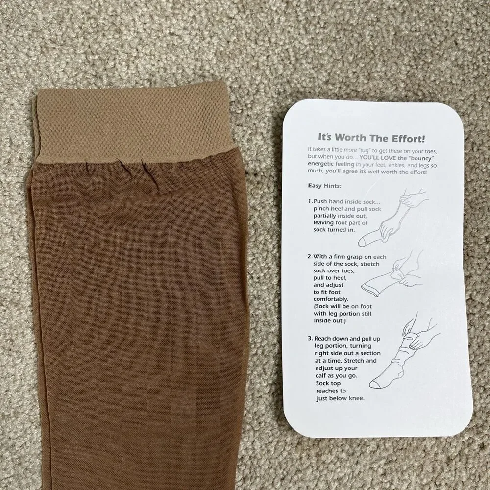 2 Pairs Dr. Leonard's‎ Graduated Compression Therapy Hosiery Knee High Sheer XL